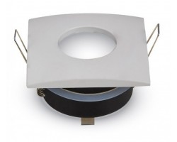 Foco Fijo Cuadrado Aluminio empotrar Blanco IP65, Ideal para baño